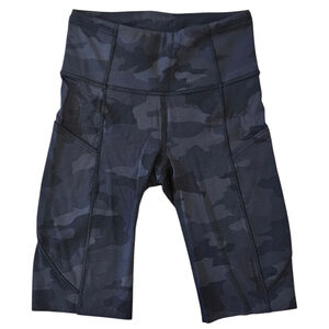 Lululemon Wunder Train High-Rise Shorts 10” Black Camo Size 2 Everlux